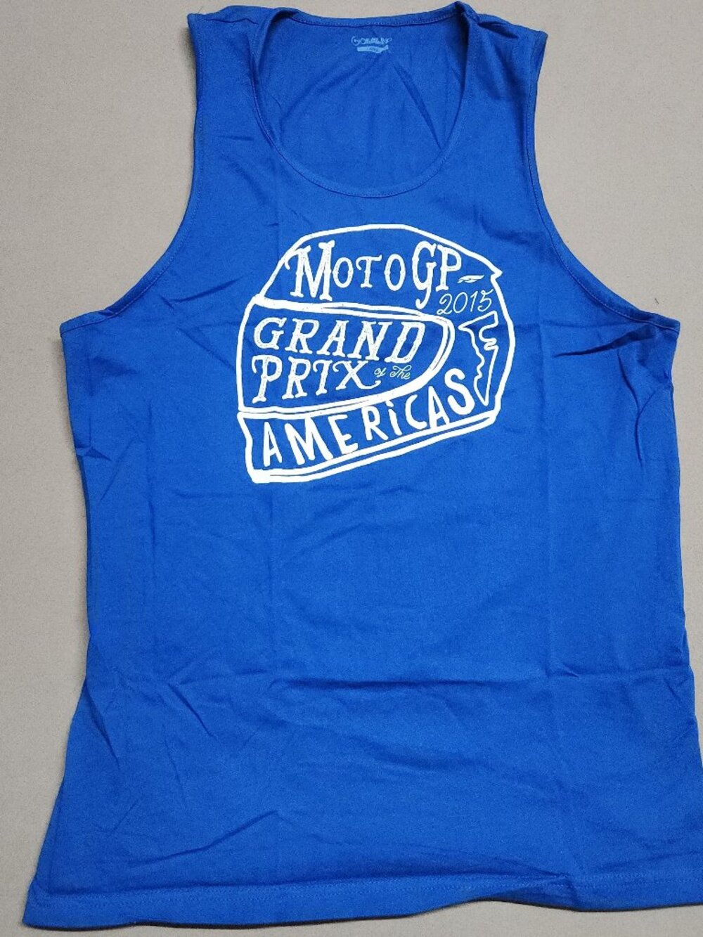 Red Bull Motogp Grand Prix Helmet Tank Top Large Royal Blue Mens Shirt LG